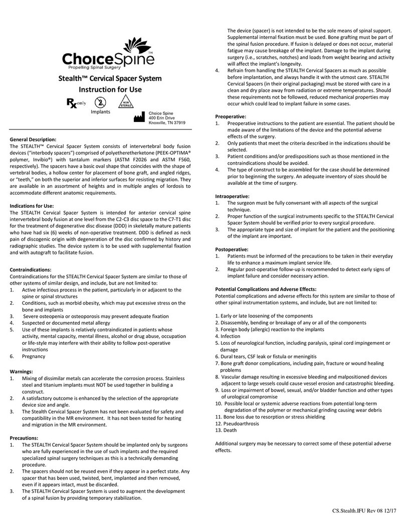 ChoiceSpine Stealth Instructions for use