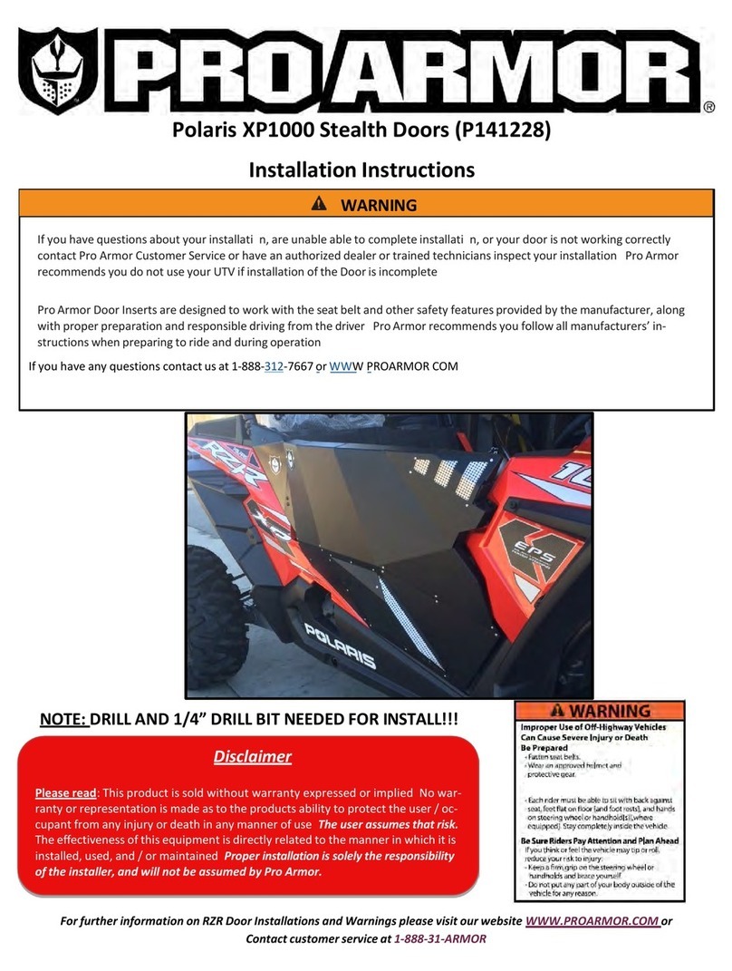 Pro Armor Polaris XP1000 installation instructions