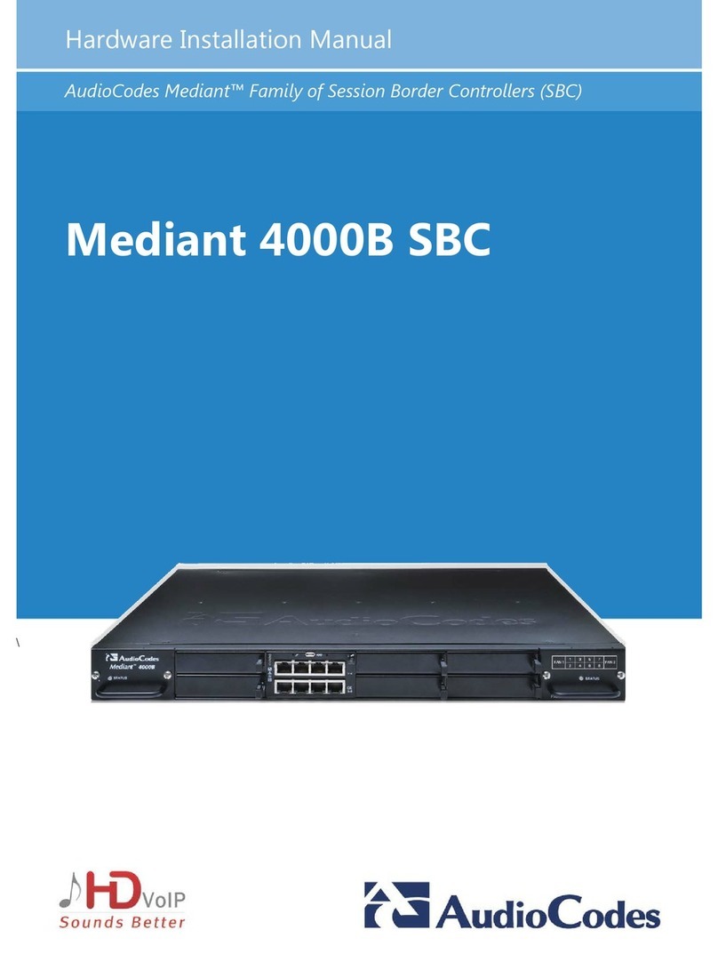 AudioCodes Mediant 4000B SBC Hardware installation manual AudioCodes Mediant 4000B SBC Hardware installation manual