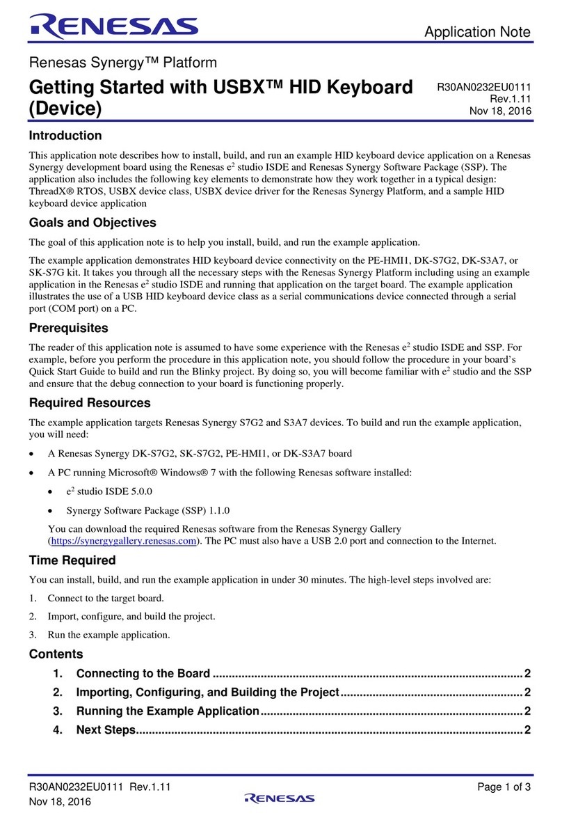 Renesas Synergy SK-S7G2 User manual