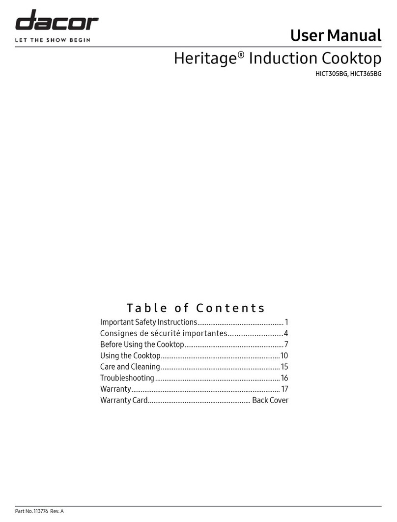 Dacor Heritage HICT305BG User manual Dacor Heritage HICT305BG User manual