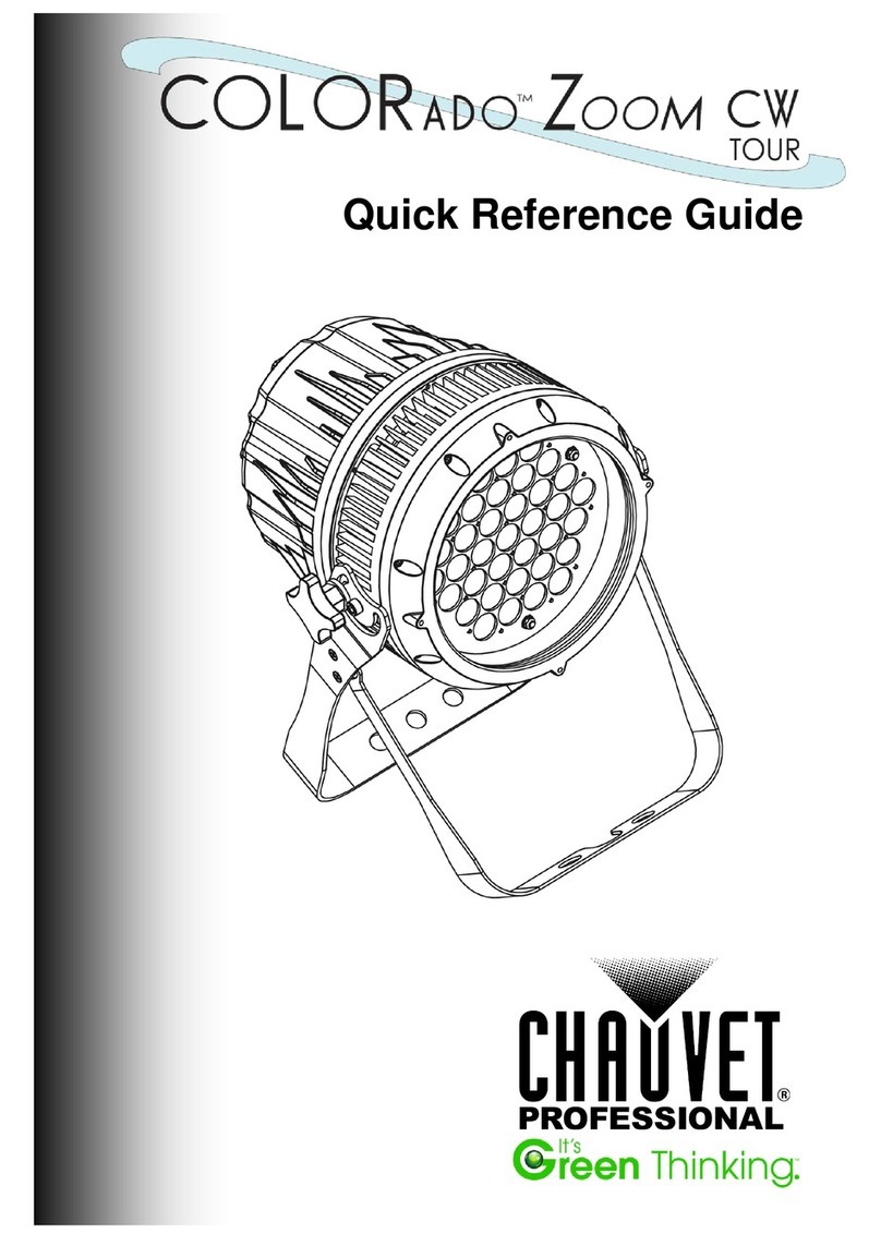 Chauvet Professional COLORado Zoom CW Tour Quick reference guide Chauvet Professional COLORado Zoom CW Tour Quick reference guide