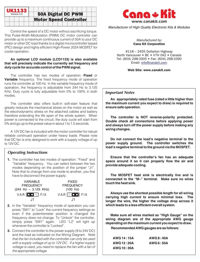 Cana Kit 50A Motor Speed Controller User manual