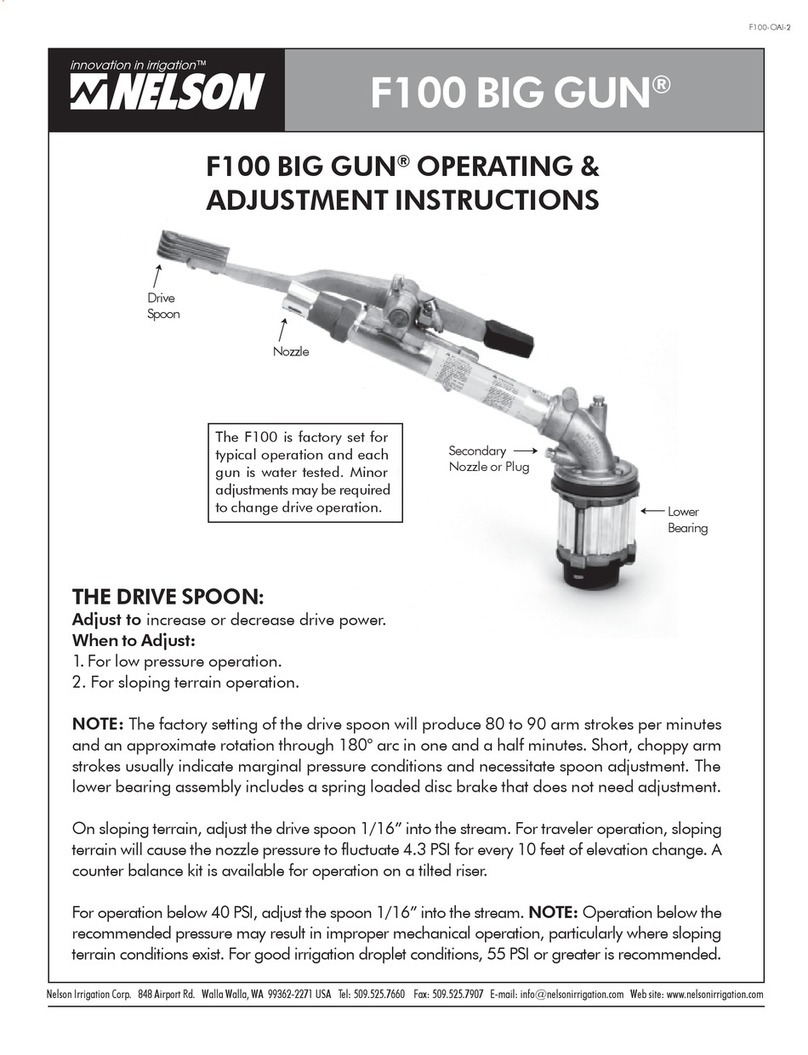 Nelson F100 BIG GUN Adjustment instructions