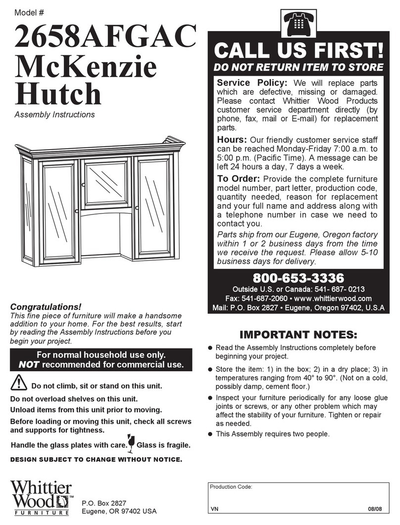 Whittier Wood 2658AFGAC Assembly instructions