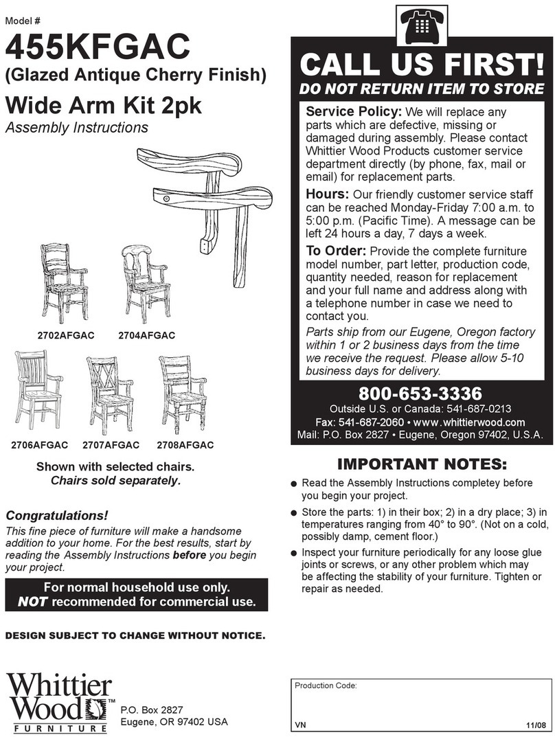 Whittier Wood 455KFGAC Assembly instructions