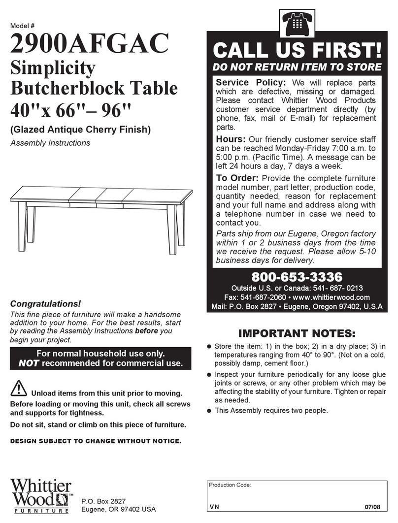 Whittier Wood 2900AFGAC Assembly instructions