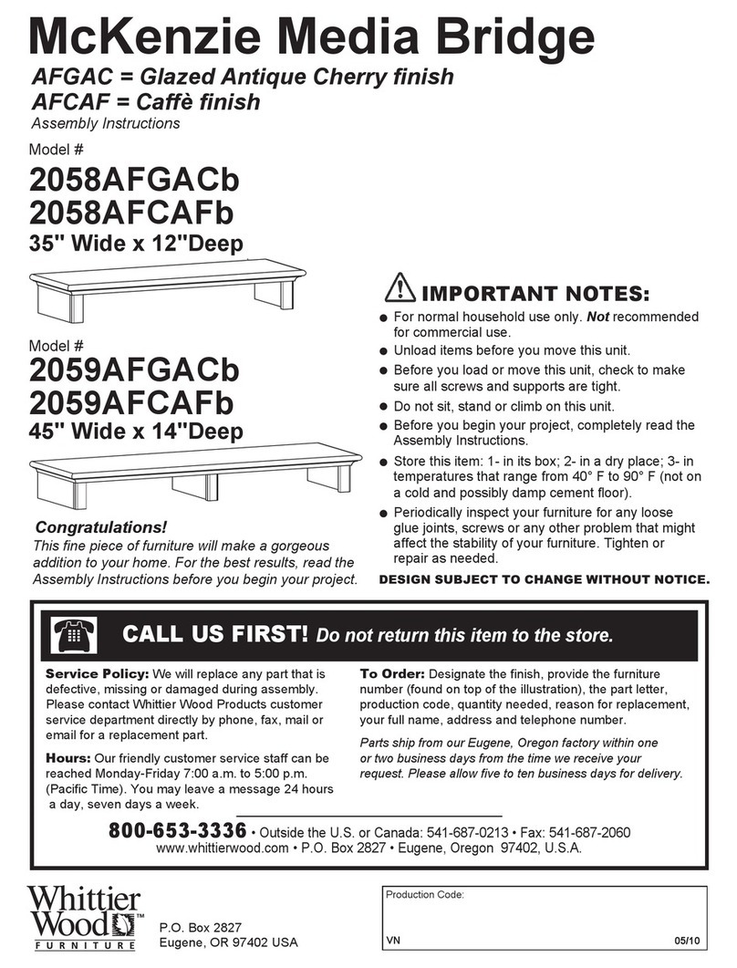 Whittier Wood 2058AFGACb User manual Whittier Wood 2058AFGACb User manual