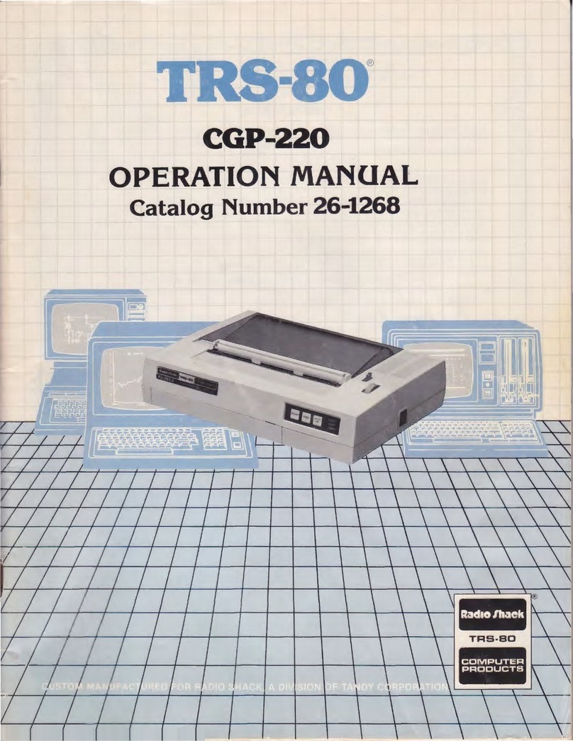 Radio Shack TRS-80 CGP-220 Operation manual