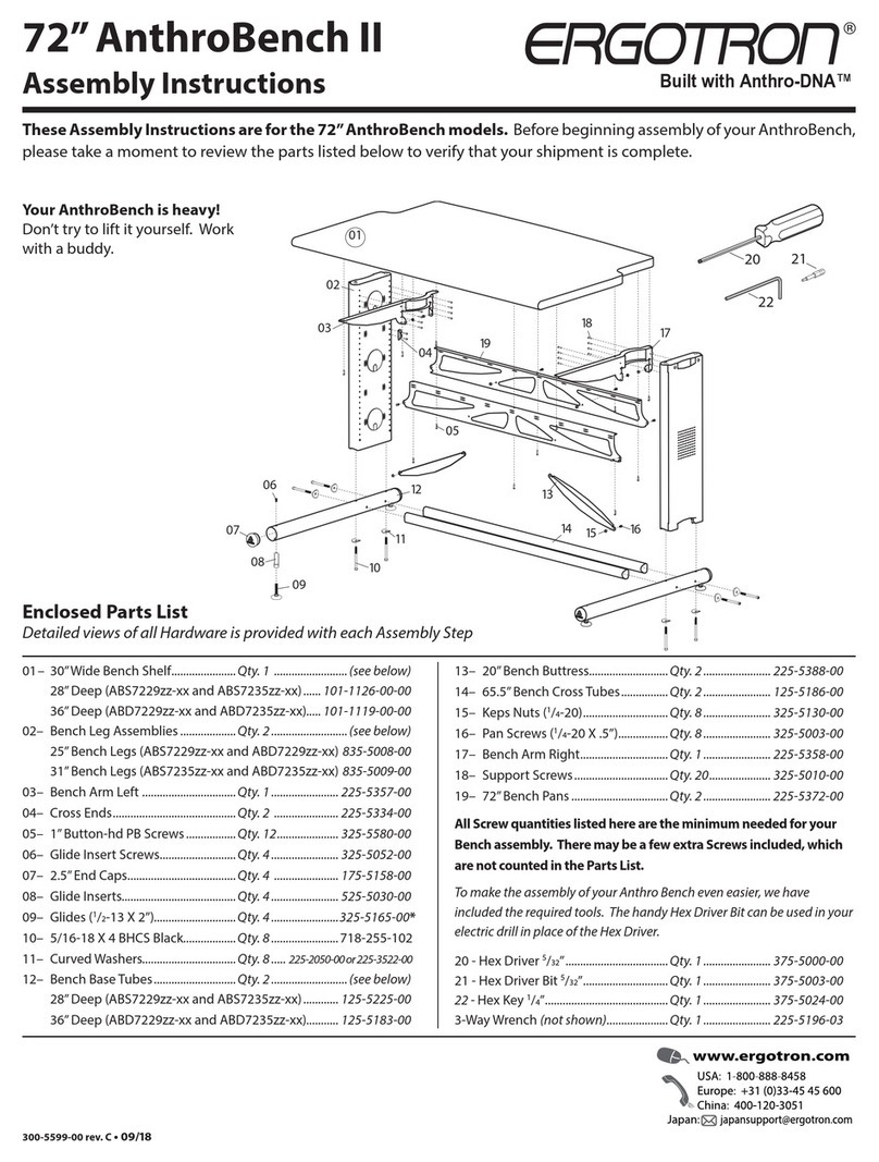 Ergotron 72” AnthroBench II User manual