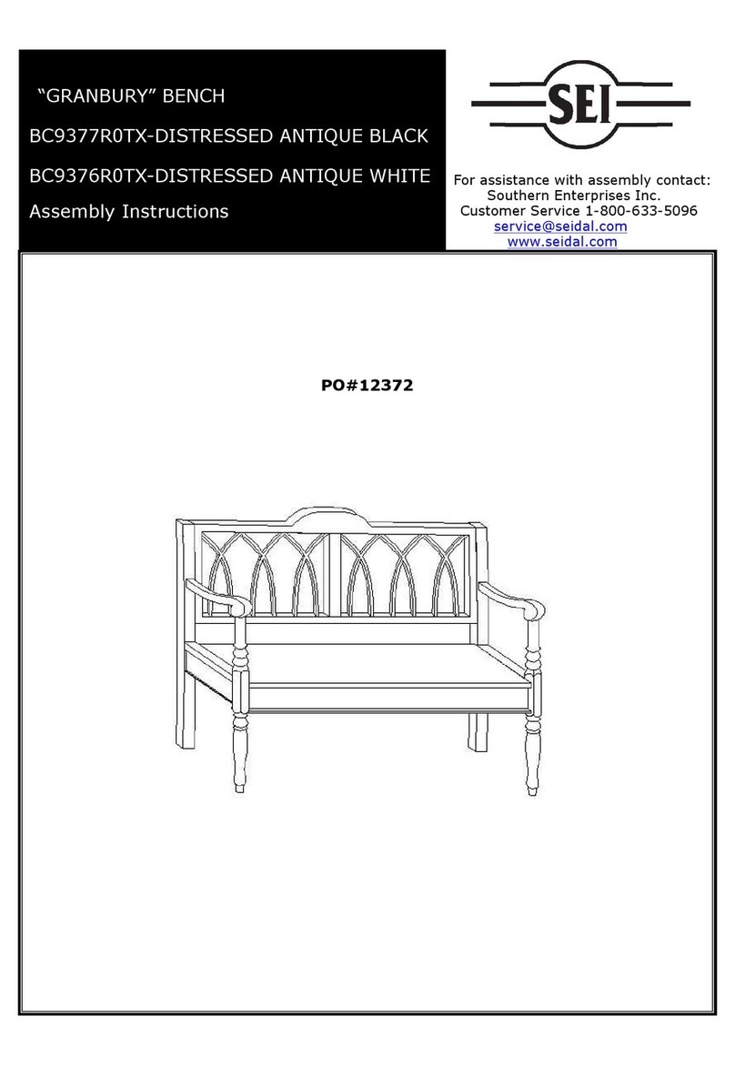 SEI Granbury Bench Assembly instructions