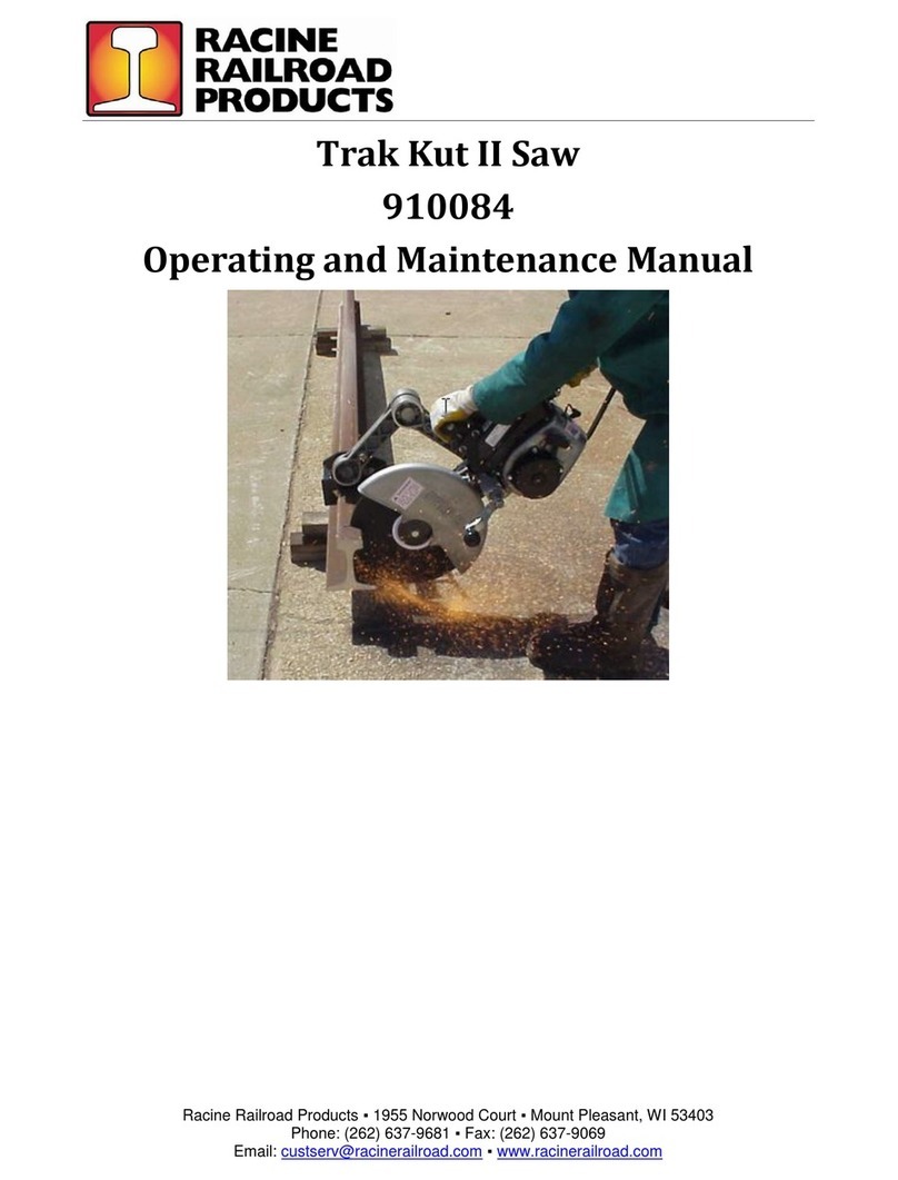 Racine Railroad Products Trak Kut II 910084 Operating and maintenance manual