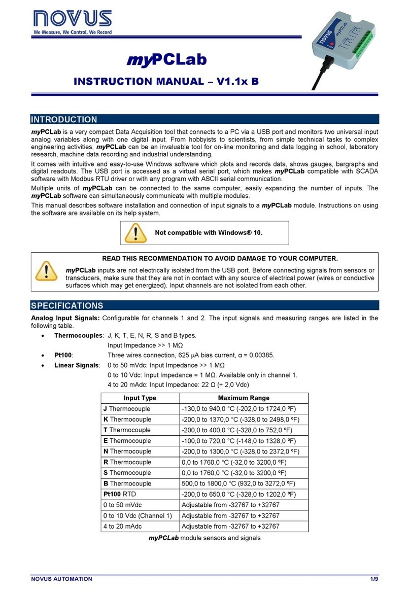 Novus myPCLab instruction manual