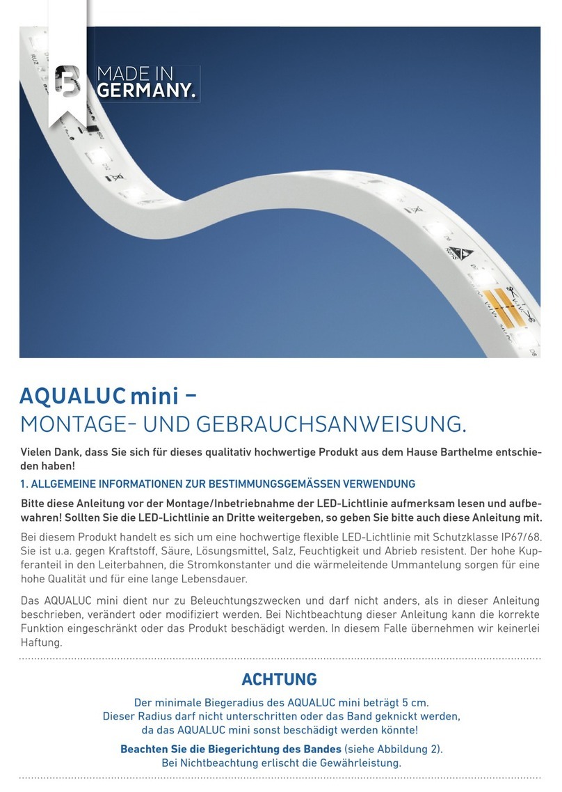 Barthelme AQUALUC mini Instructions for installation and operation Barthelme AQUALUC mini Instructions for installation and operation