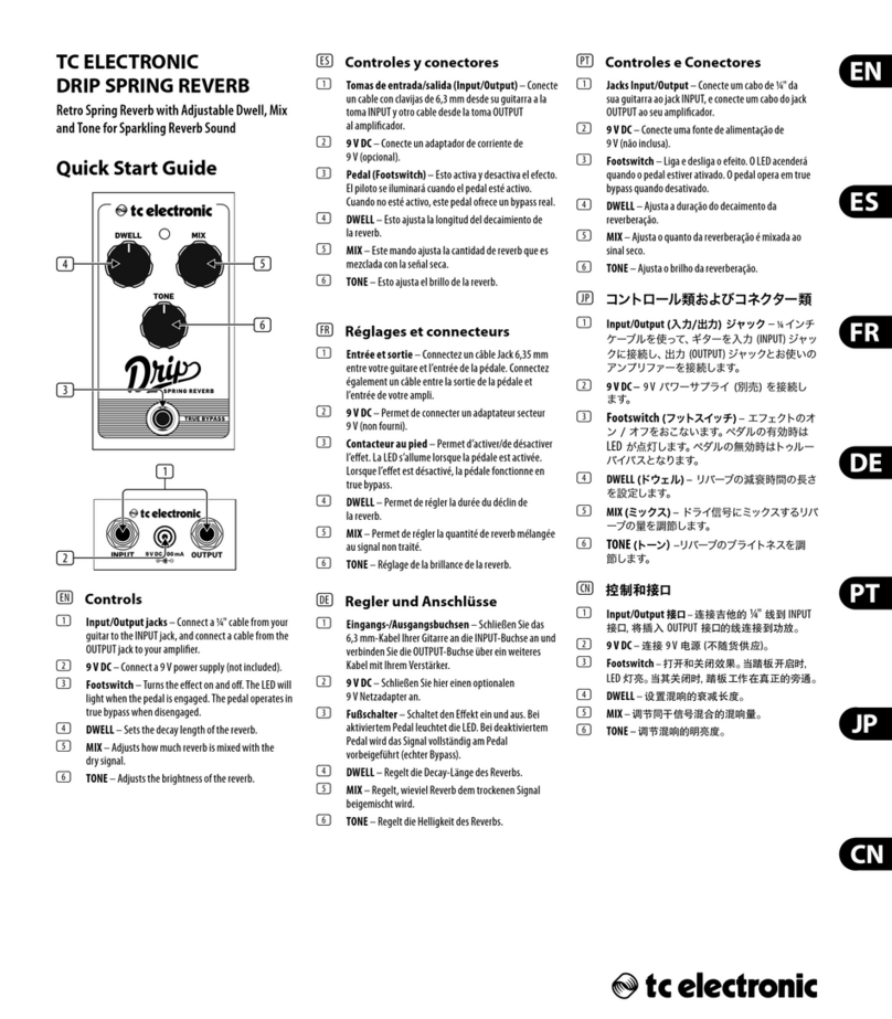 TC Electronic DRIP SPRING REVERB User manual