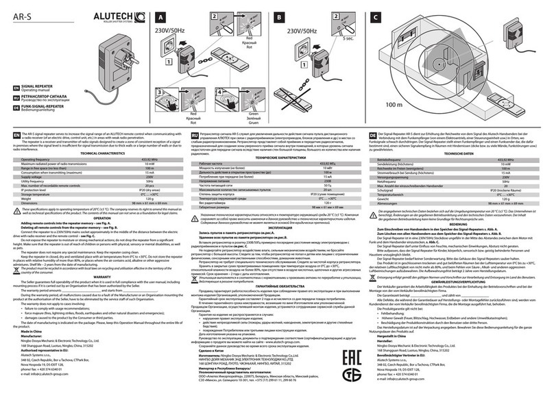 Alutech AR-S User manual
