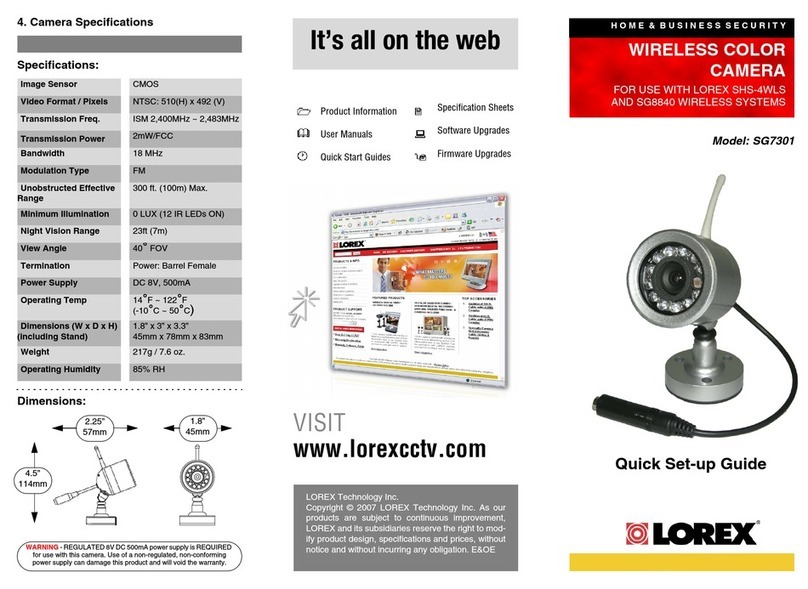 Lorex SG7301 Quick setup guide