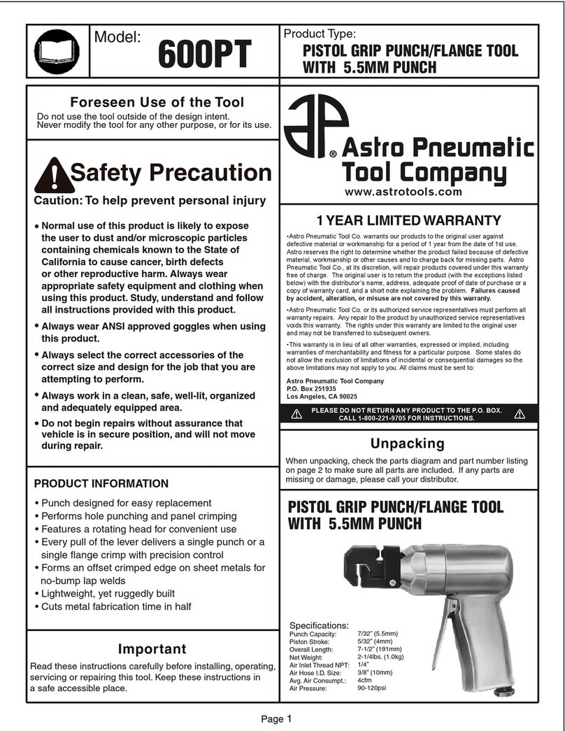 Astro Pneumatic 600PT User manual