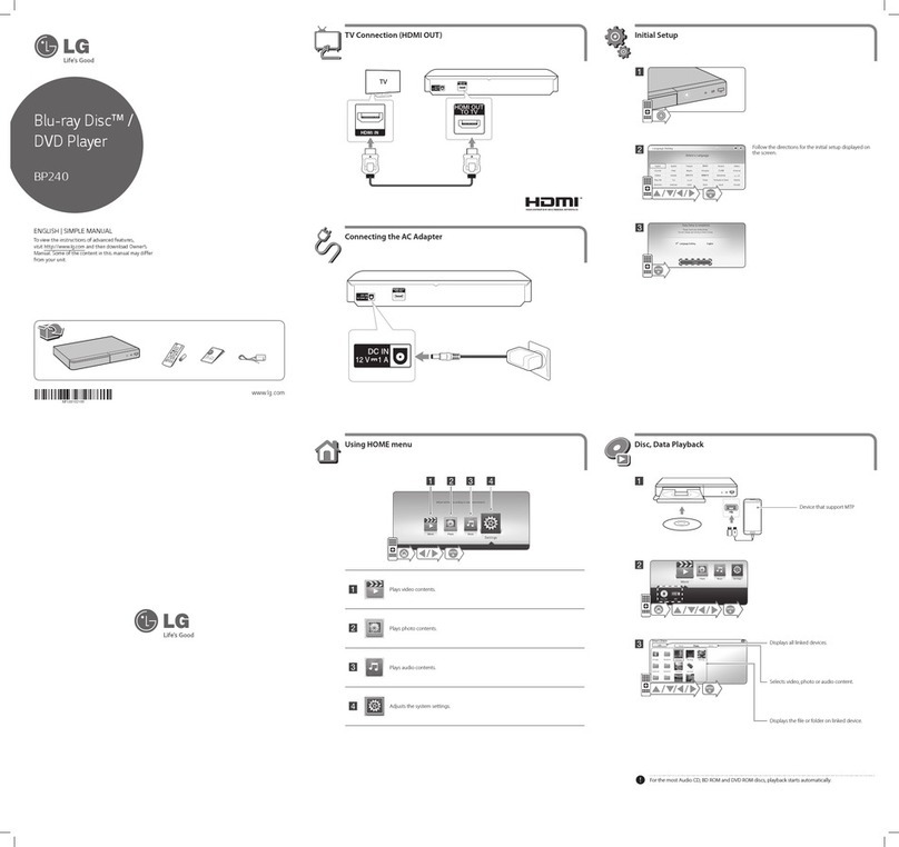 LG BP240 Specification sheet