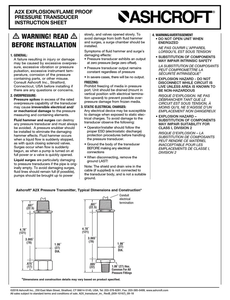 Ashcroft A2X instruction sheet