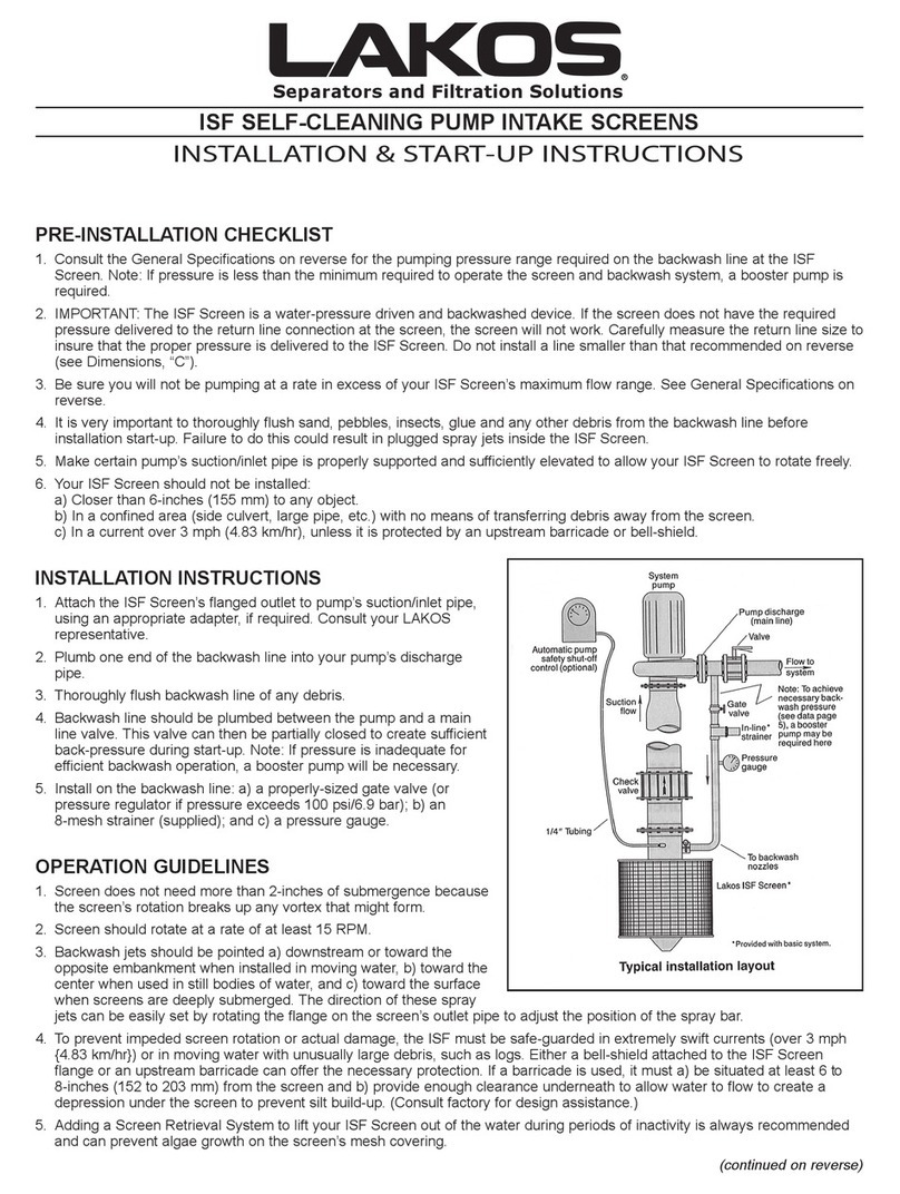 Lakos ISF 915 Installation & start-up instructions