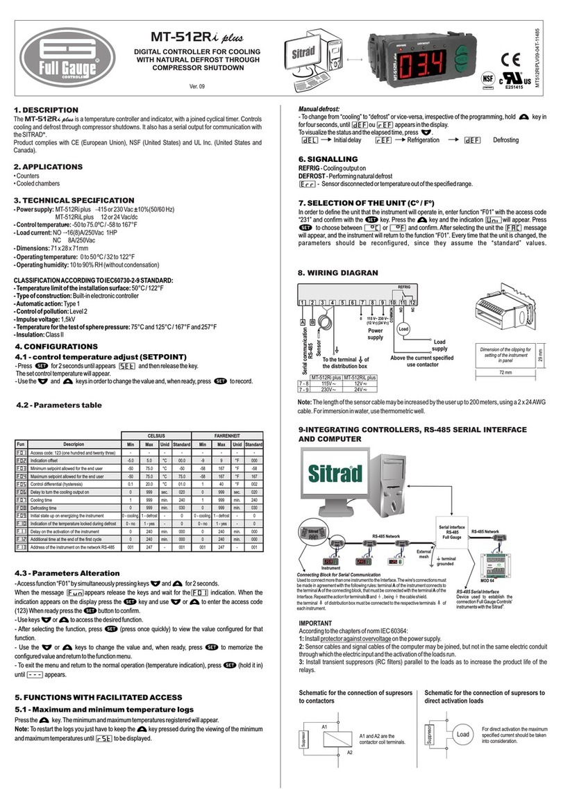 Full Gauge Controls MT-512Ri plus User manual