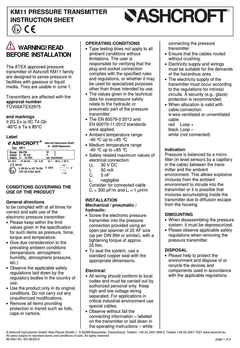 Ashcroft km11 User manual
