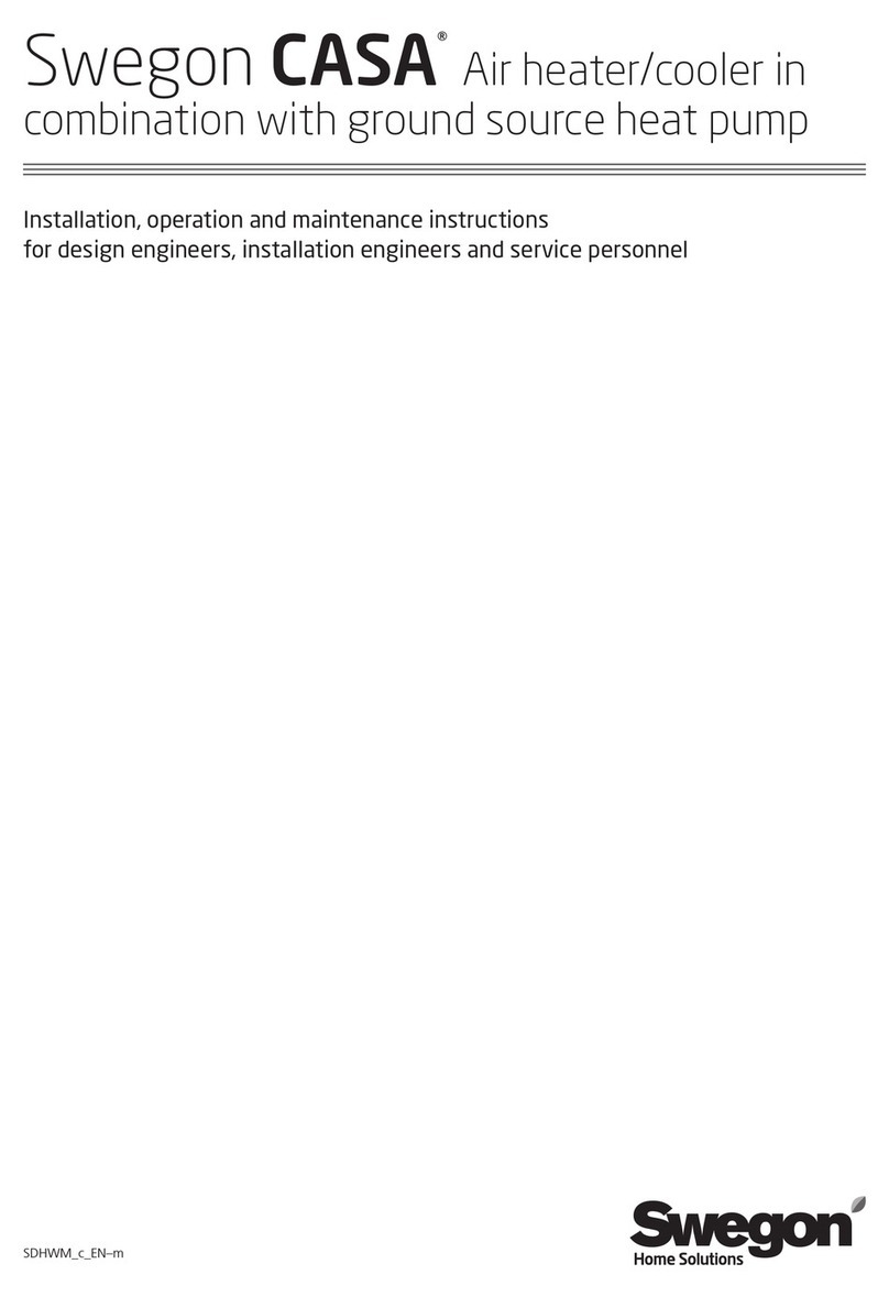 Swegon CASA Installation and operating instructions