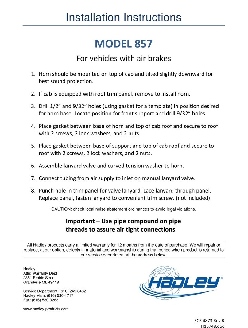 Hadley 857 installation instructions