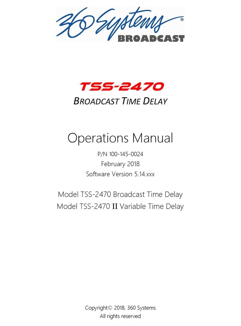 360 Systems TSS-2470 II Operation manual