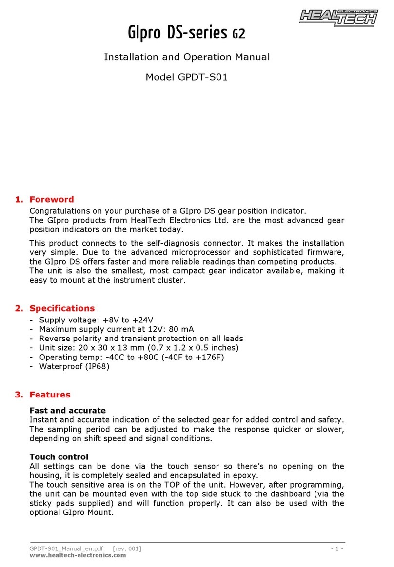 Heal-Tech GPDT-S01 Installation and operation manual