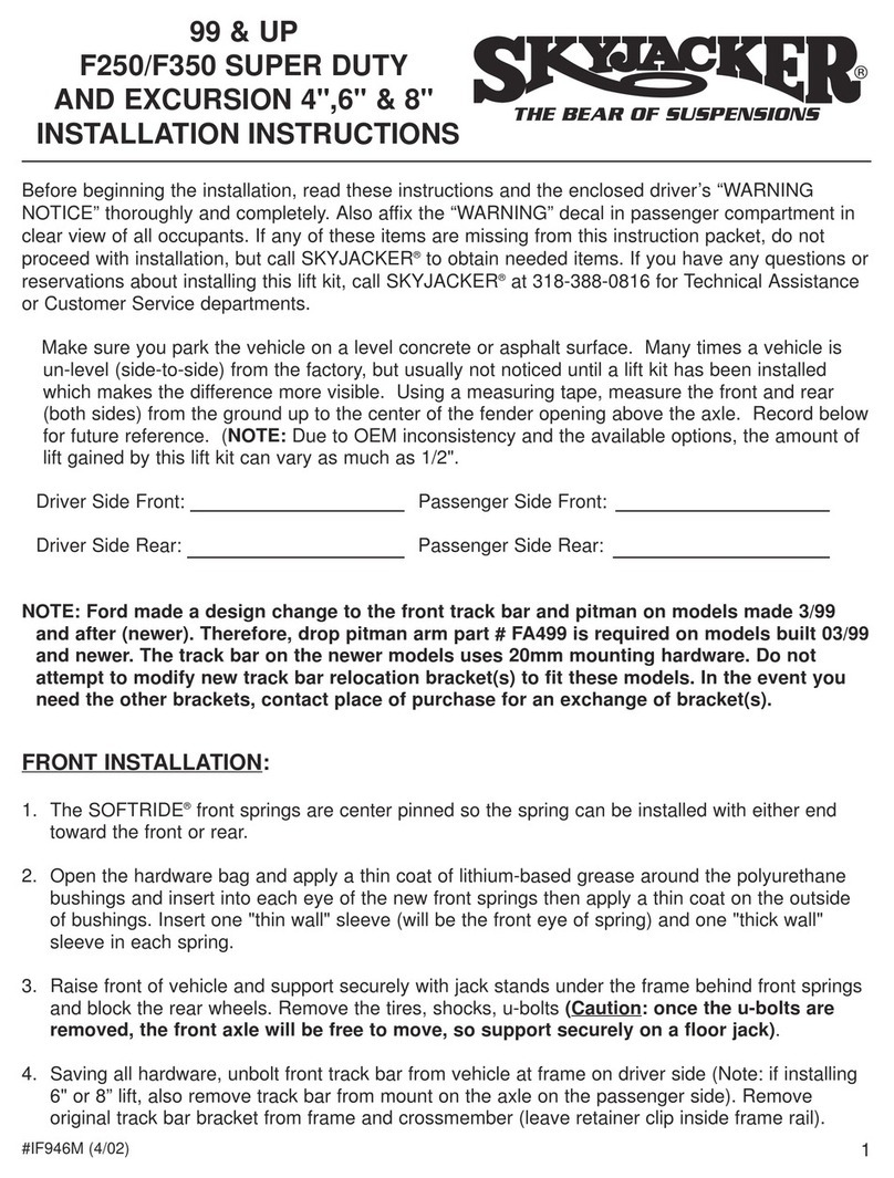 Skyjacker F250 installation instructions
