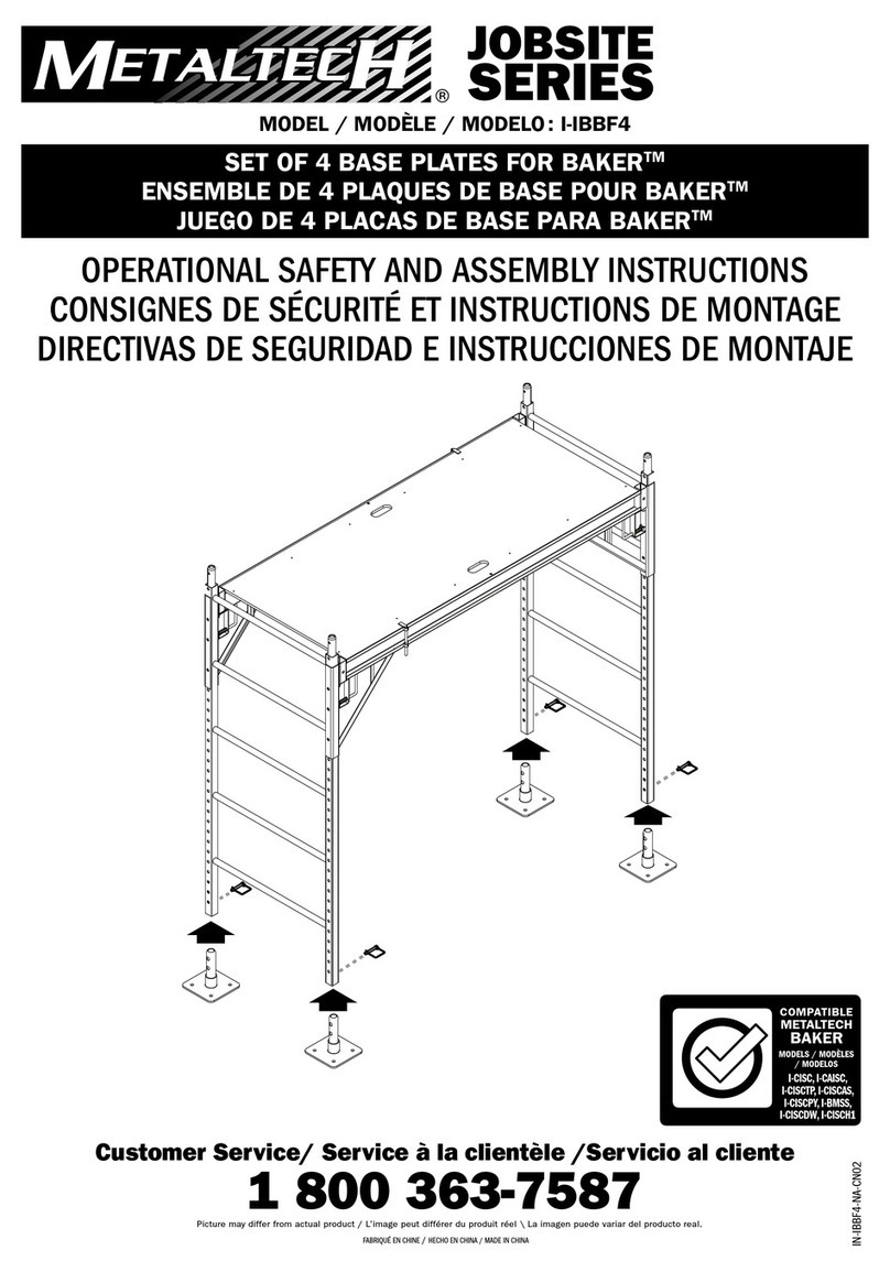 MetalTech I-IBBF4 Jobsite Series OPERATIONAL SAFETY AND ASSEMBLY INSTRUCTIONS