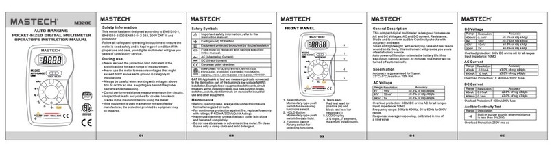Mastech M320C Operator's instruction manual