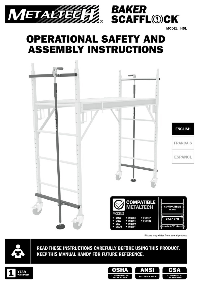 MetalTech ScaffLock I-ISL OPERATIONAL SAFETY AND ASSEMBLY INSTRUCTIONS