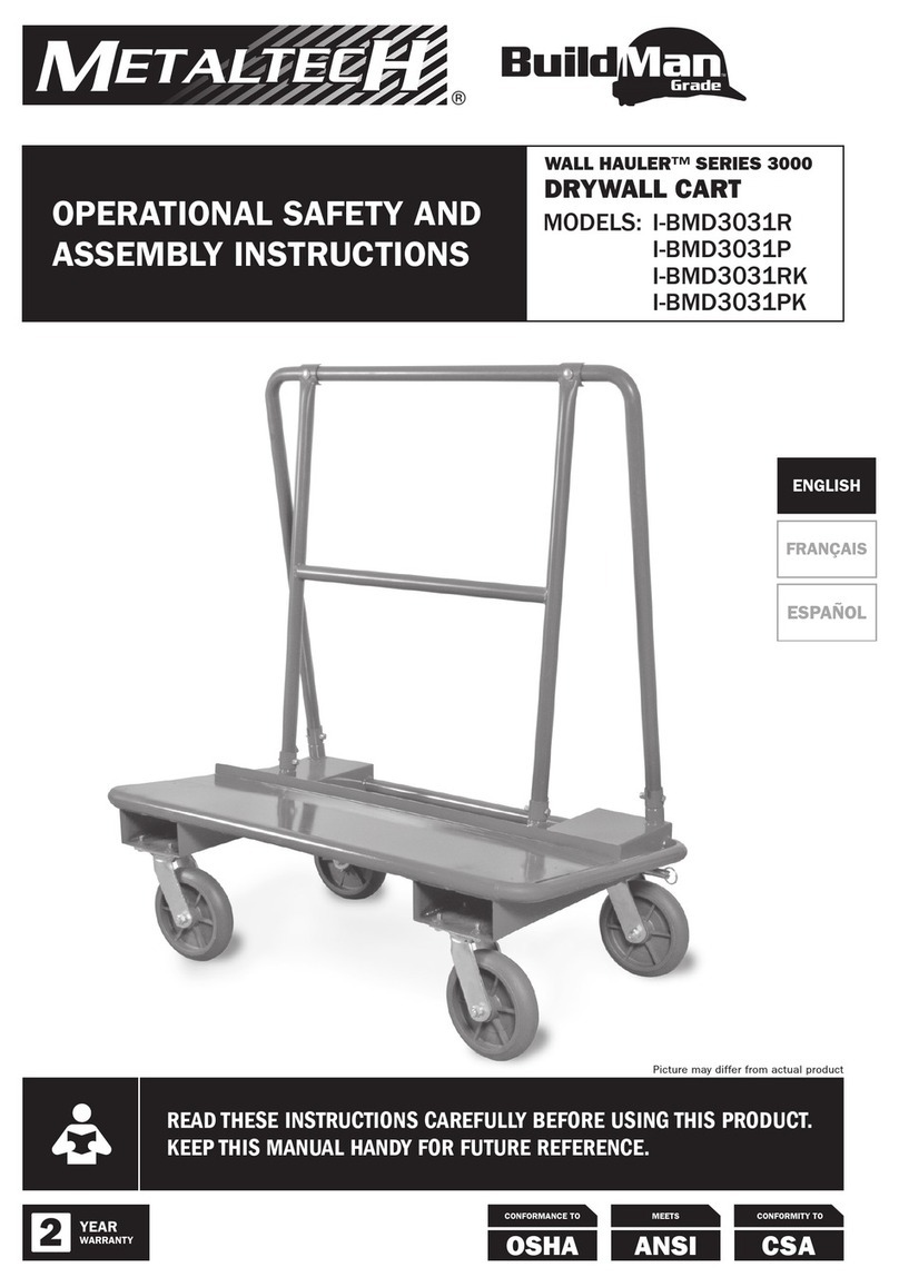 MetalTech WALL HAULER I-BMD3031R OPERATIONAL SAFETY AND ASSEMBLY INSTRUCTIONS
