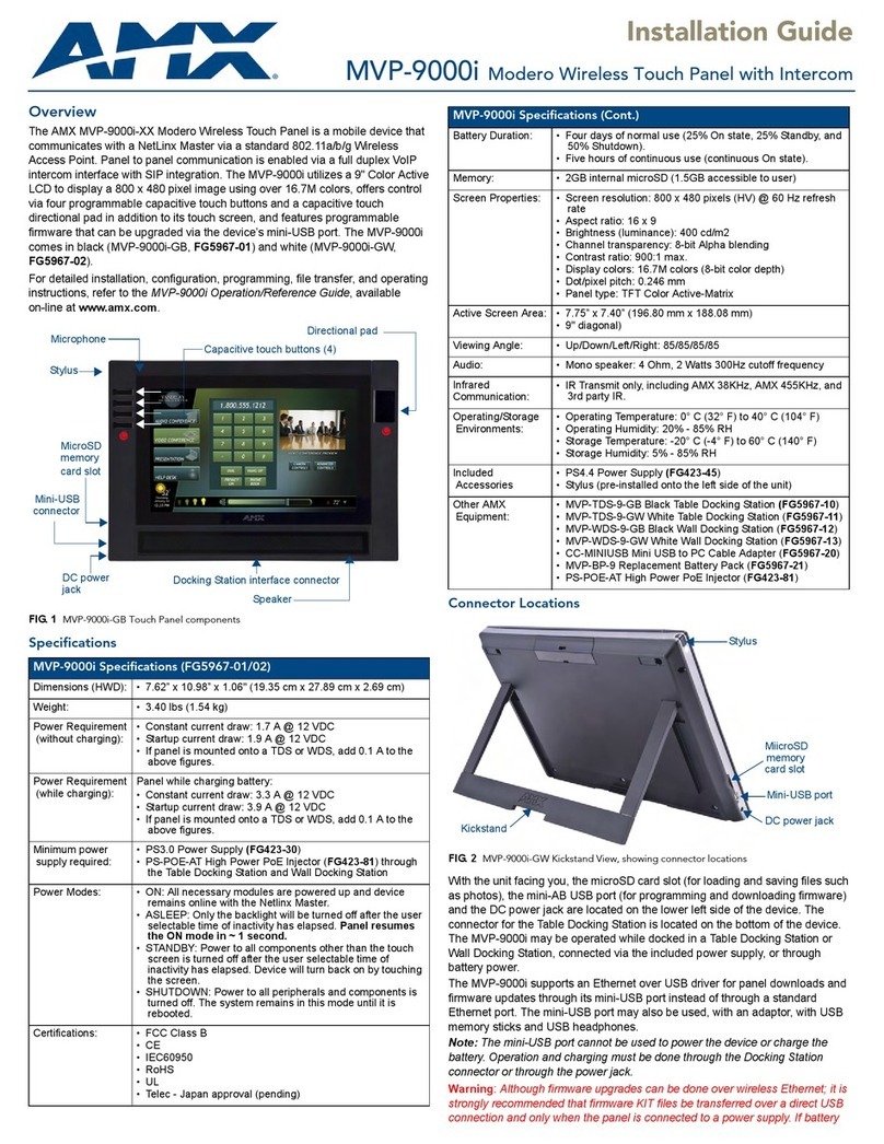 AMX MVP-9000i User manual