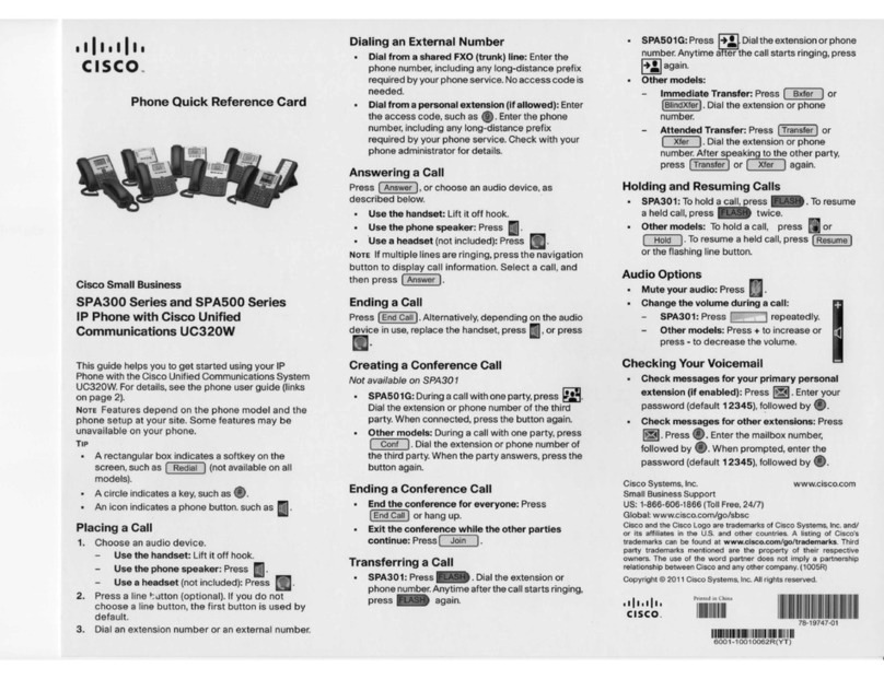 Cisco SPA300 Series Reference guide
