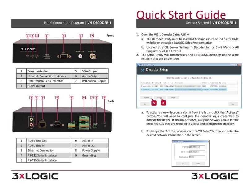3xLogic VH-DECODER-1 quick start guide