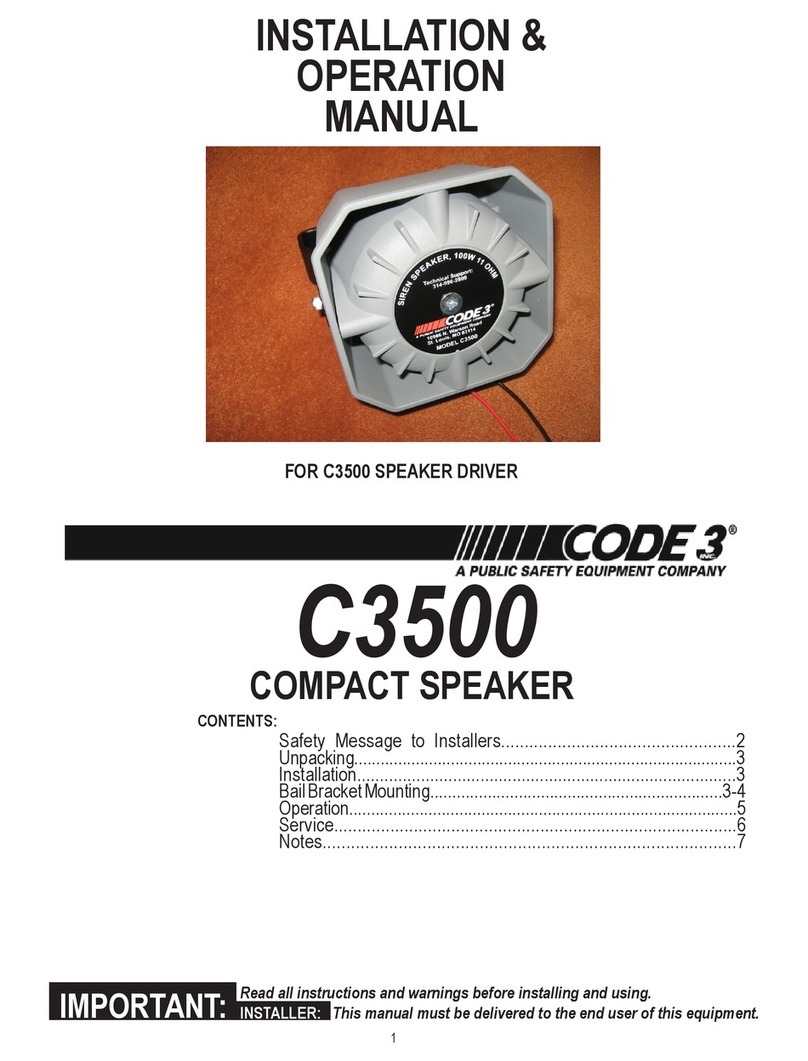 Code 3 C3500 User manual