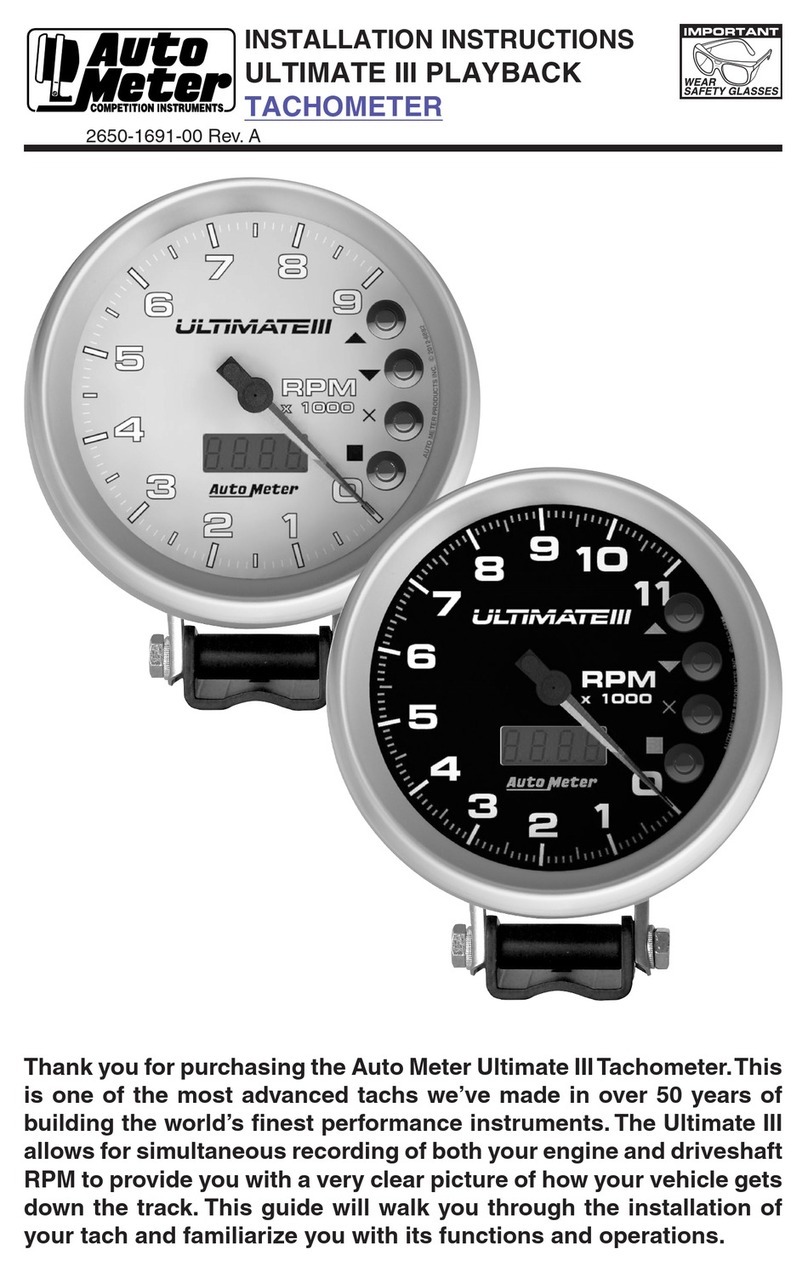 AutoMeter ULTIMATE III Installation instructions manual