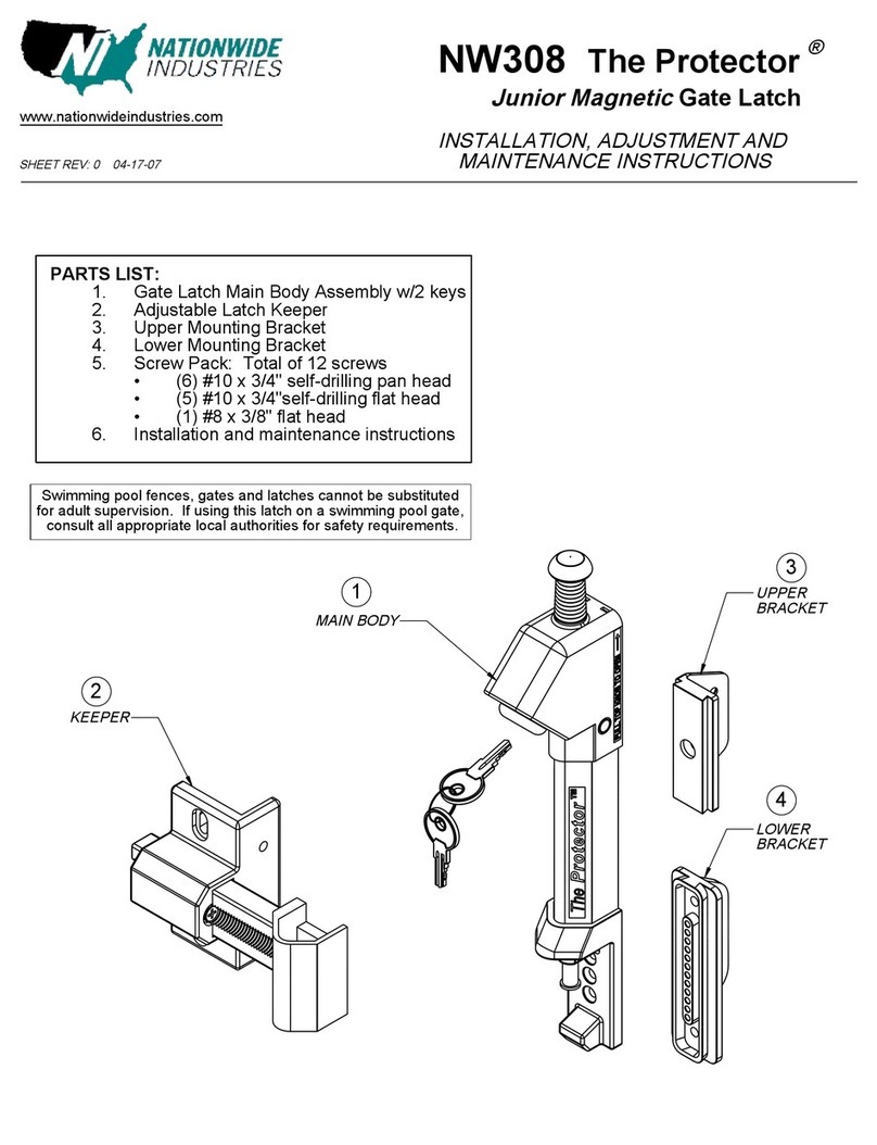 Nationwide Industries The Protector NW308 Installation, adjustment and maintenance instructions