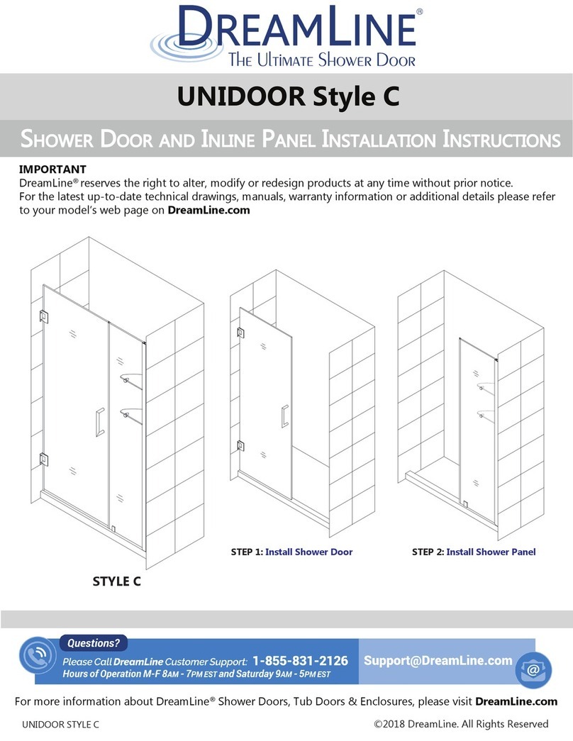 Dreamline UNIDOOR Style C installation instructions