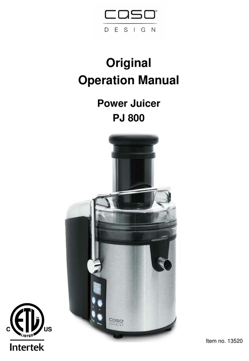 CASO DESIGN PJ 800 original operation manual
