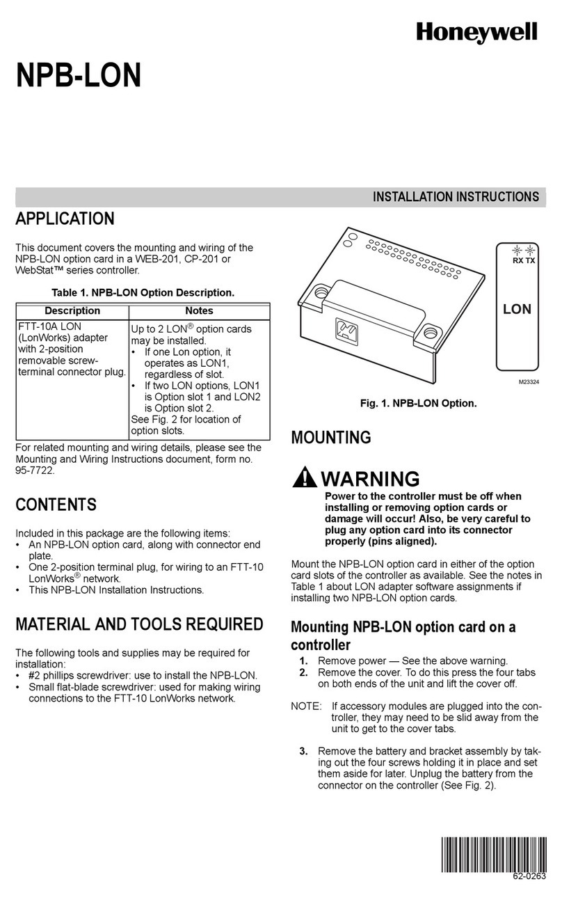 Honeywell NPB-LON User manual