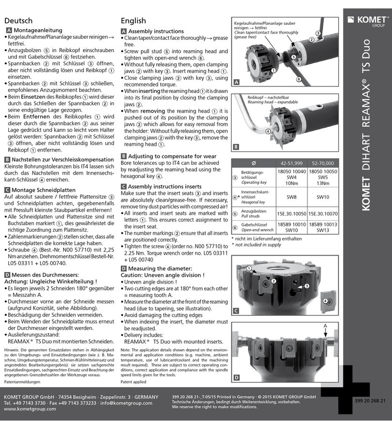 Komet DIHART REAMAX TS Duo Assembly instructions