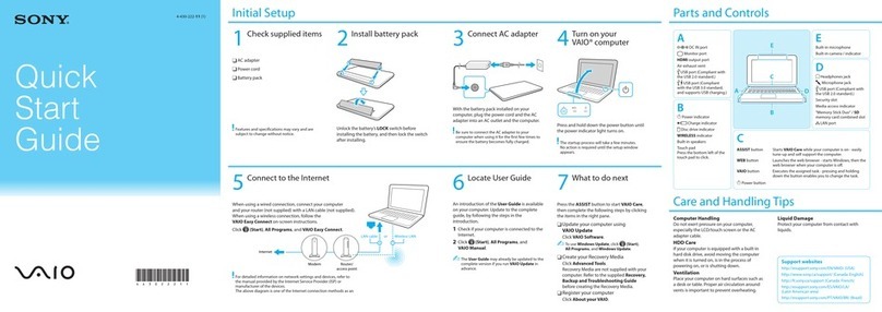 Sony VAIO SVE111 Series User manual Sony VAIO SVE111 Series User manual