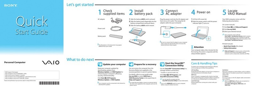 Sony VAIO VPCM1 Series quick start guide