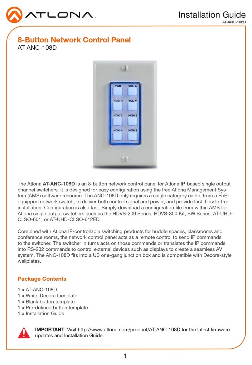 Atlona AT-ANC-108D installation guide