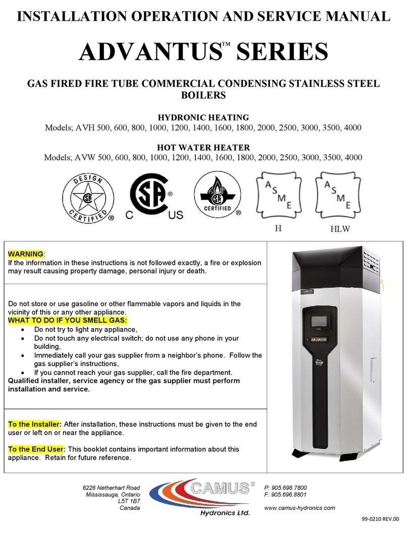 Camus Hydronics ADVANTUS AVH 500 Setup guide Camus Hydronics ADVANTUS AVH 500 Setup guide